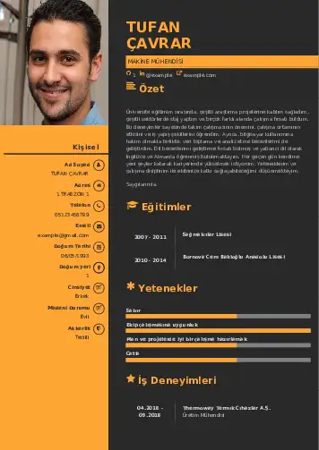 Makine Mühendisi Cv Örnekleri cv indir